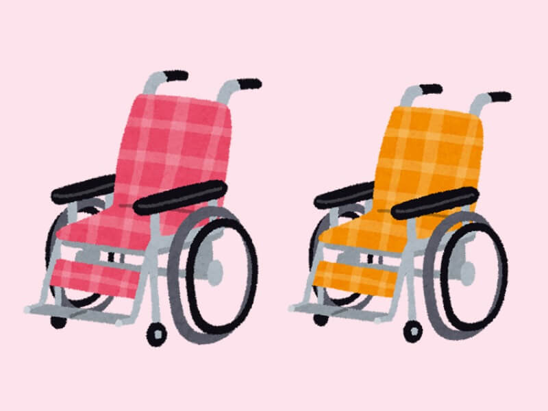 車いす2台のイラスト