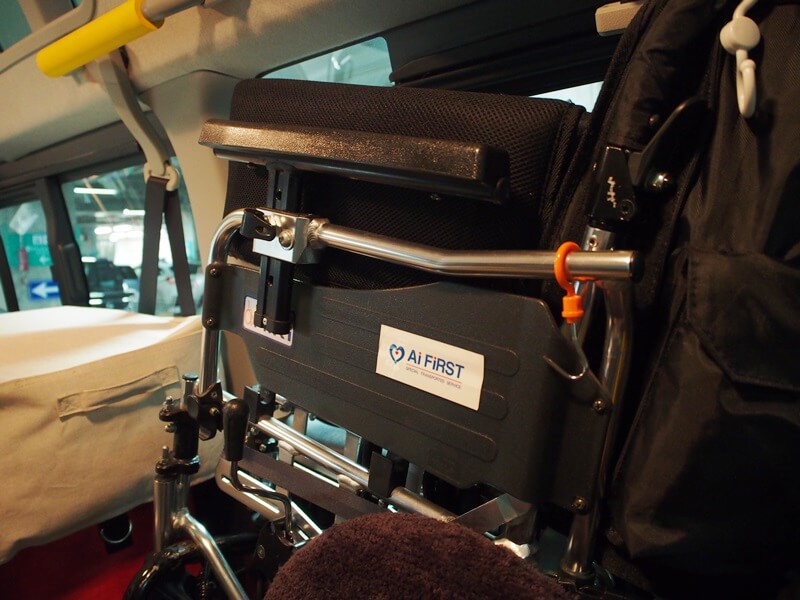 車いすに貼ったステッカー