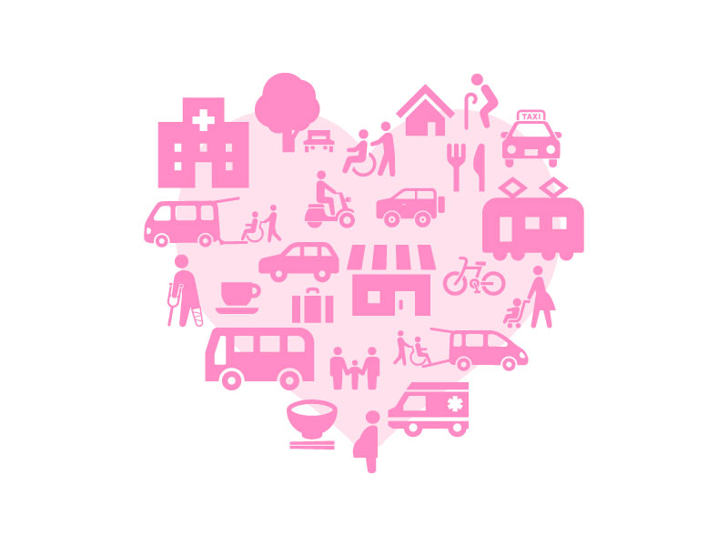 社会で移動を支えるイメージ