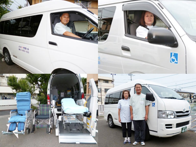 ドライバー男女2名と機材