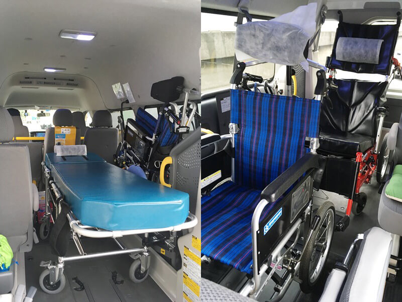 ストレッチャー・車いす乗車時のイメージ