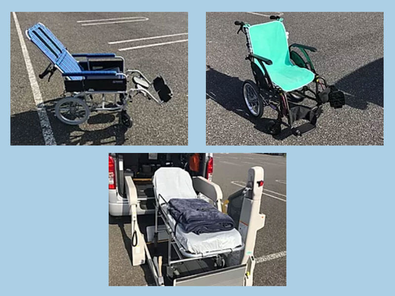 ラビットケアタクシーの移送機材