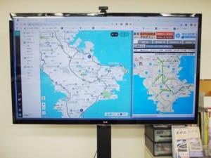 介護タクシー予約センターかながわ車両管理モニタ