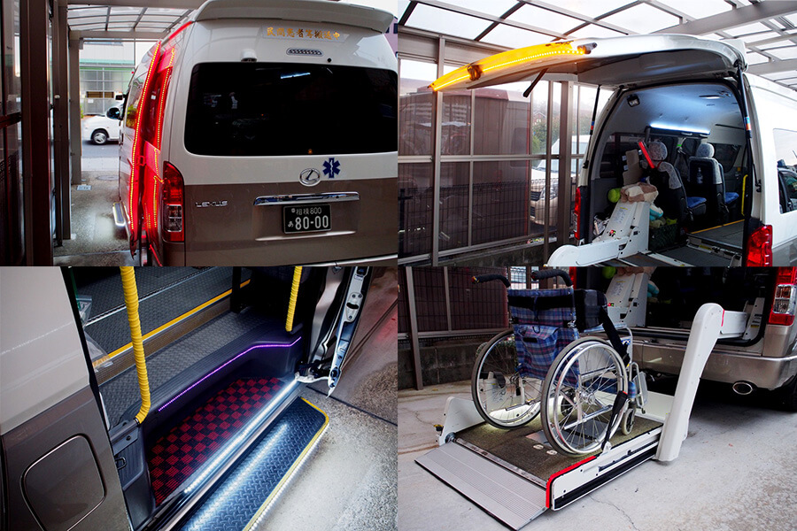 乗降口すべてにLEDテープを施工