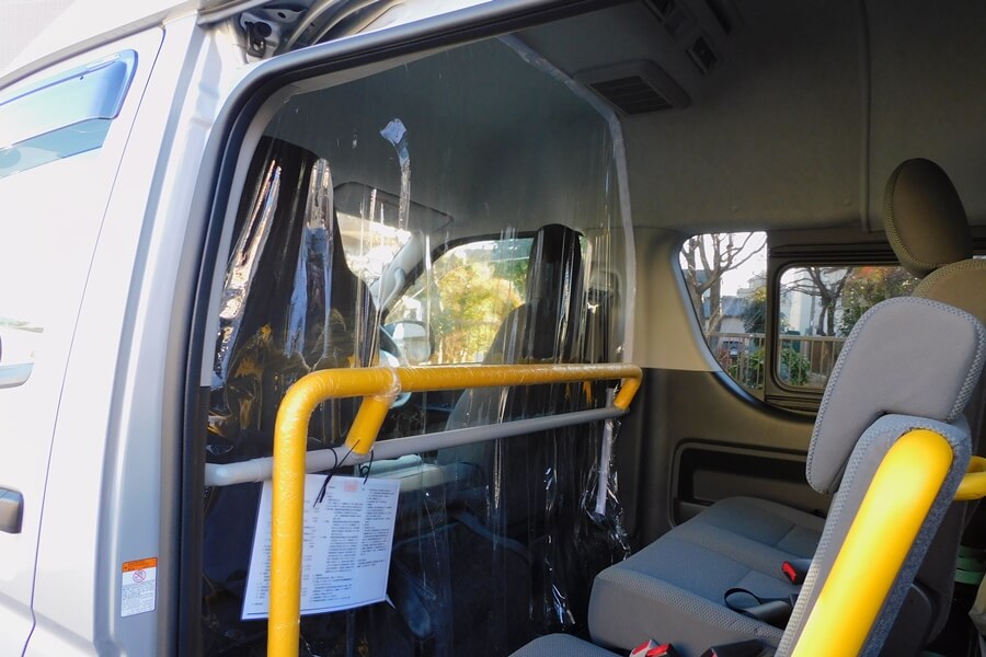 飛沫防止のビニールシート